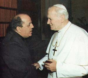 Father Gobbi with Pope John Paul II