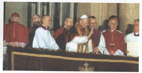 John Paul II offering his first blessing