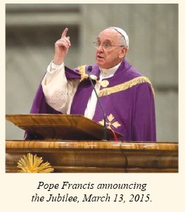 Pope Francis announcing the Jubilee