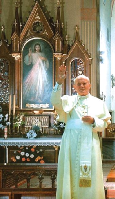 Saint John Paul II at the shrine of mercy